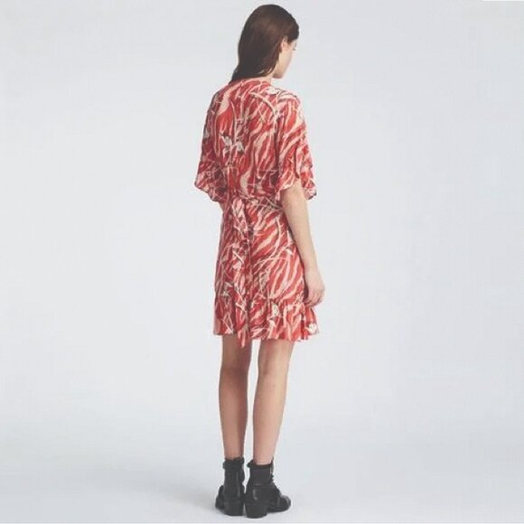 ALLSAINTS PRINTED MARLOW KAZUNO WRAP DRESS - NWOT - Picture 4 of 9